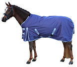 QHP outdoordeken fleece gevoerd blauw