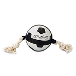 Beeztees Action voetbal met touw 12,5 cm