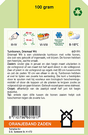 Tuinbonen Driemaal Wit 100 gr