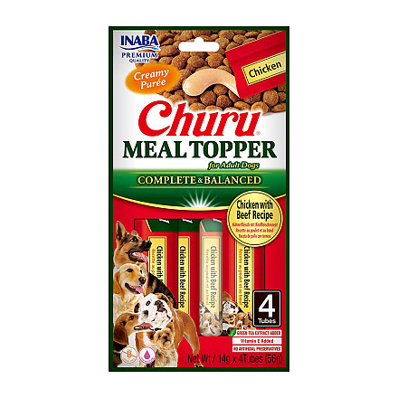 Inaba Meal Topper Chicken with Beef<br> 4 x 14 gr