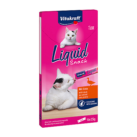 Vitakraft Liquid Snack eend en bèta-glucanen 6 x 15 gr