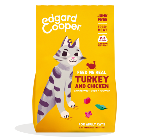 Edgard & Cooper kattenvoer Adult Kalkoen en Kip 2 kg