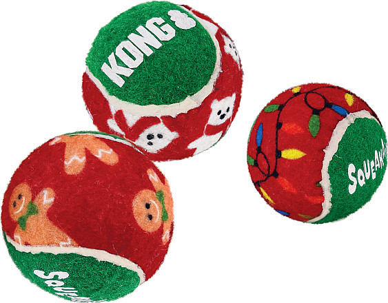 Kong Kerst Squeakair Balls M 6 st