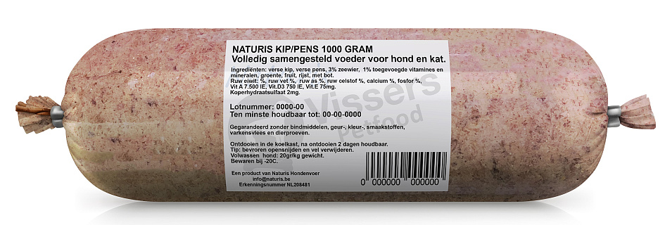 Naturis Vers Vlees voeding Kip/Pens <br>1000 gr